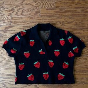 Vintage Strawberry Cropped Polo